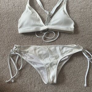 PINK Victoria's Secret Cream Bikini Top and Botton